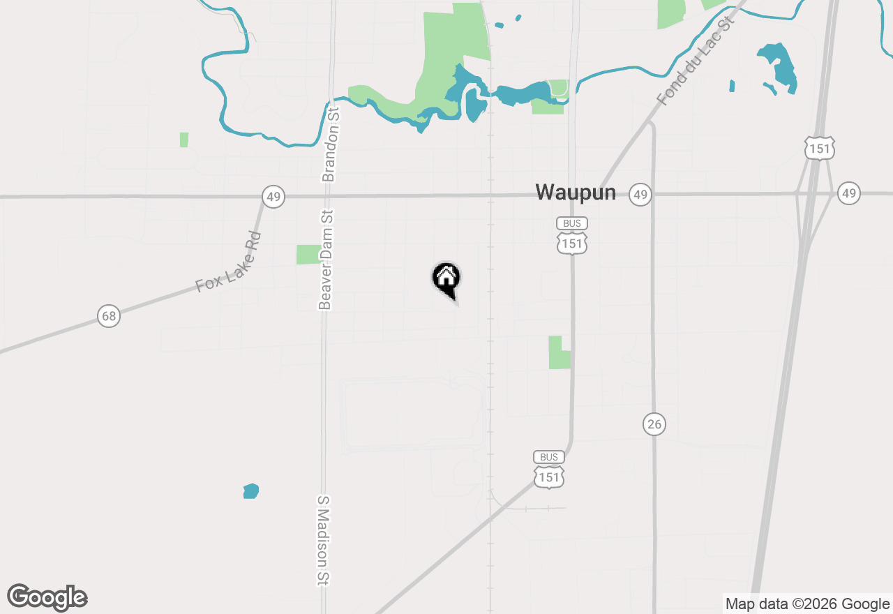 Map of 200 Grandview Avenue, Waupun, WI 53963