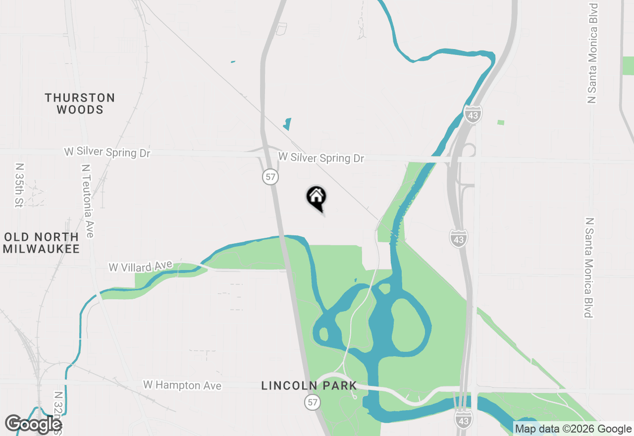 Map of 1605 W Custer Ave, Brown Deer, WI 53209