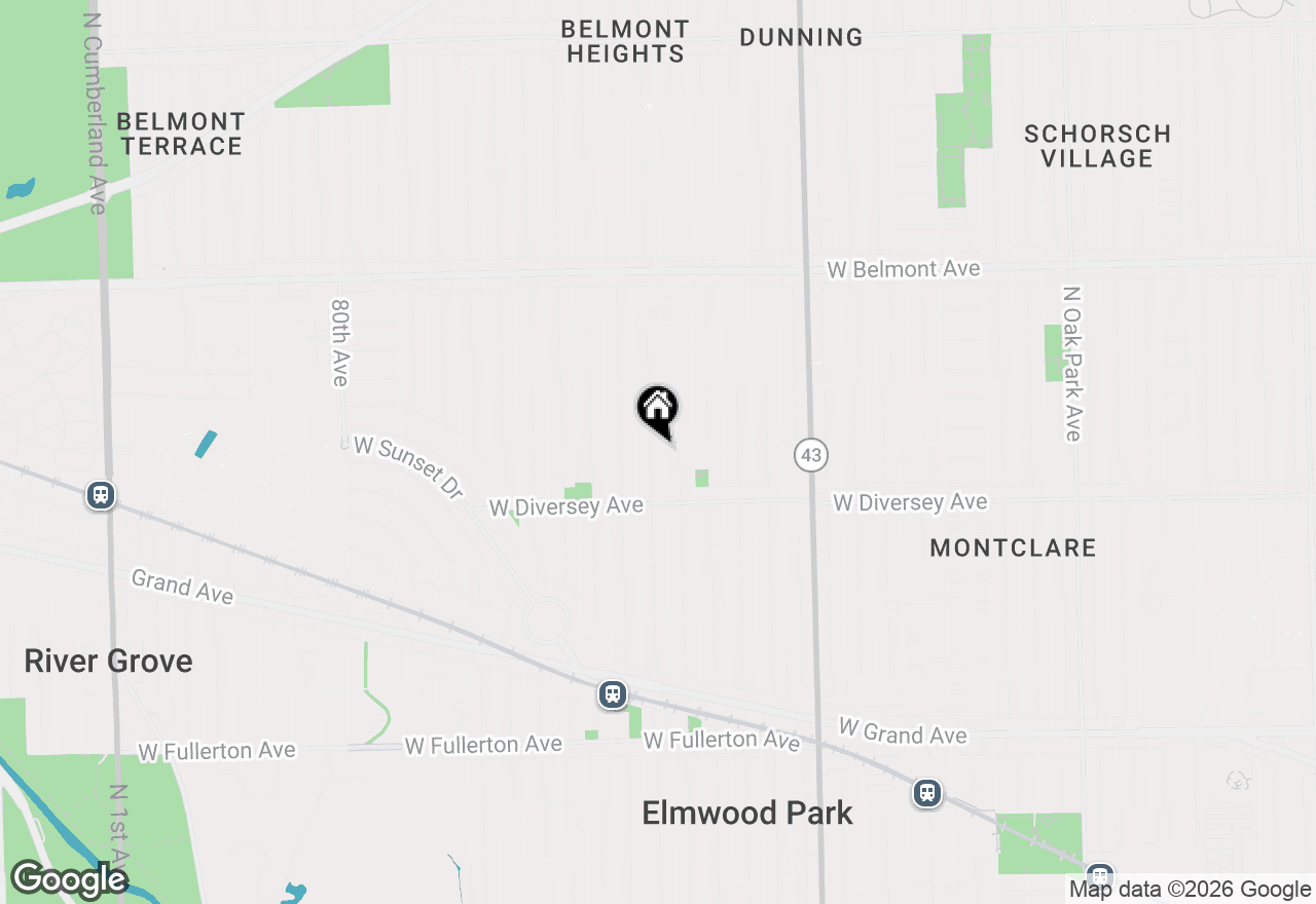 Map of 2842 N 74th Court, Elmwood Park, IL 60707