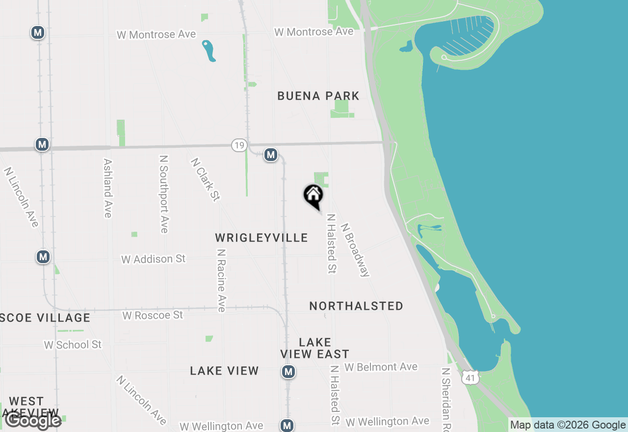 Map of 839 W Bradley Place #G, Chicago, IL 60613