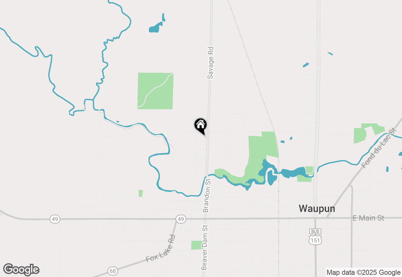 Map of 608 Beekman Street, Waupun, WI 53963