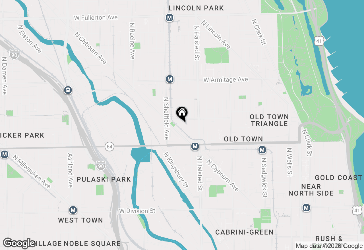 Map of 1713 N Bissell Street, Chicago, IL 60614