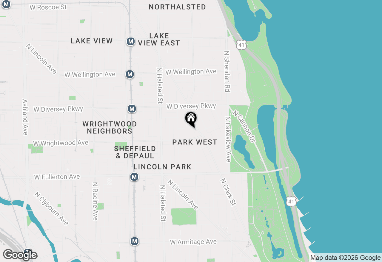 Map of 623 W Drummond Place #3, Chicago, IL 60614