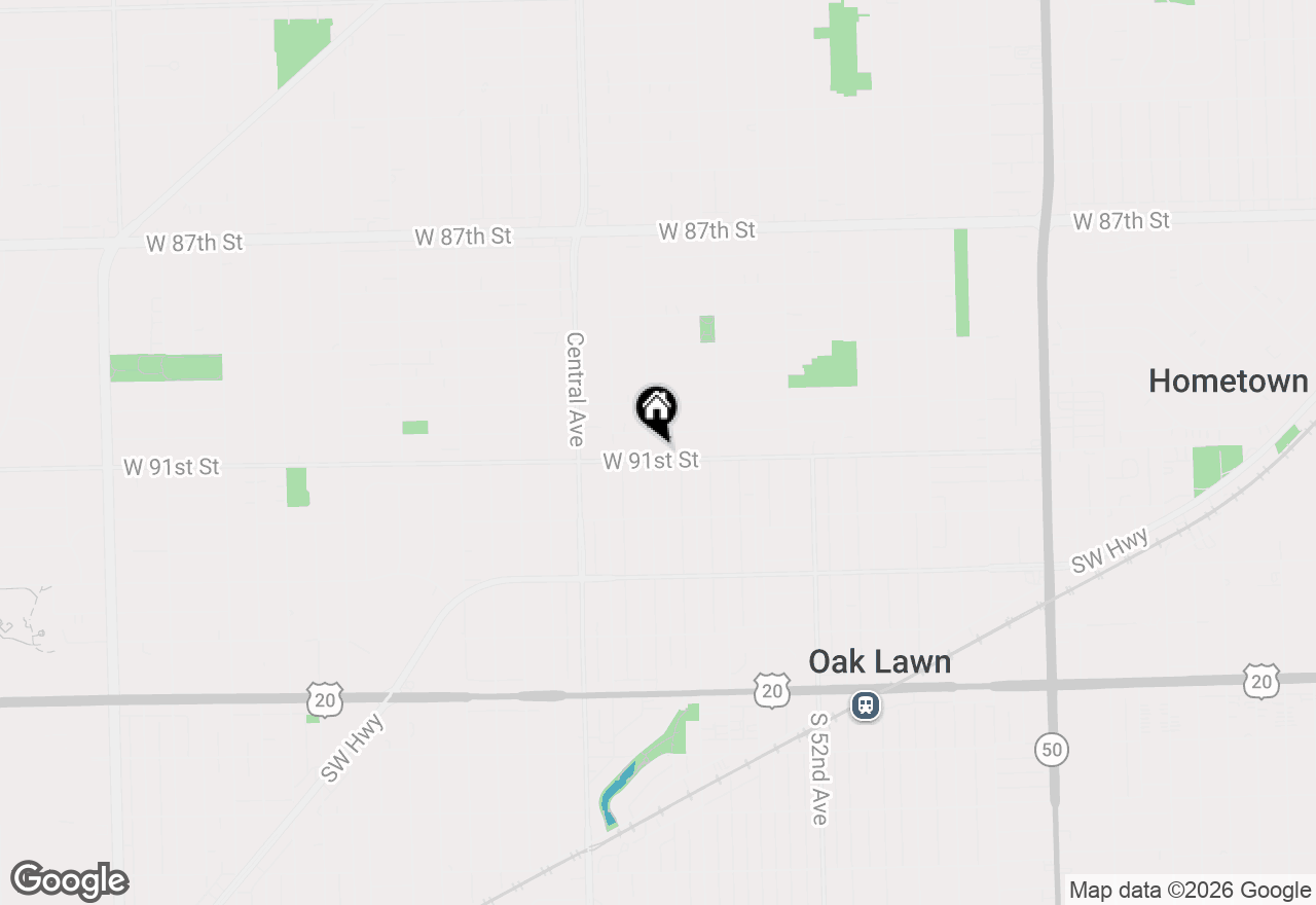 Map of 5428 W 91st Street, Oak Lawn, IL 60453