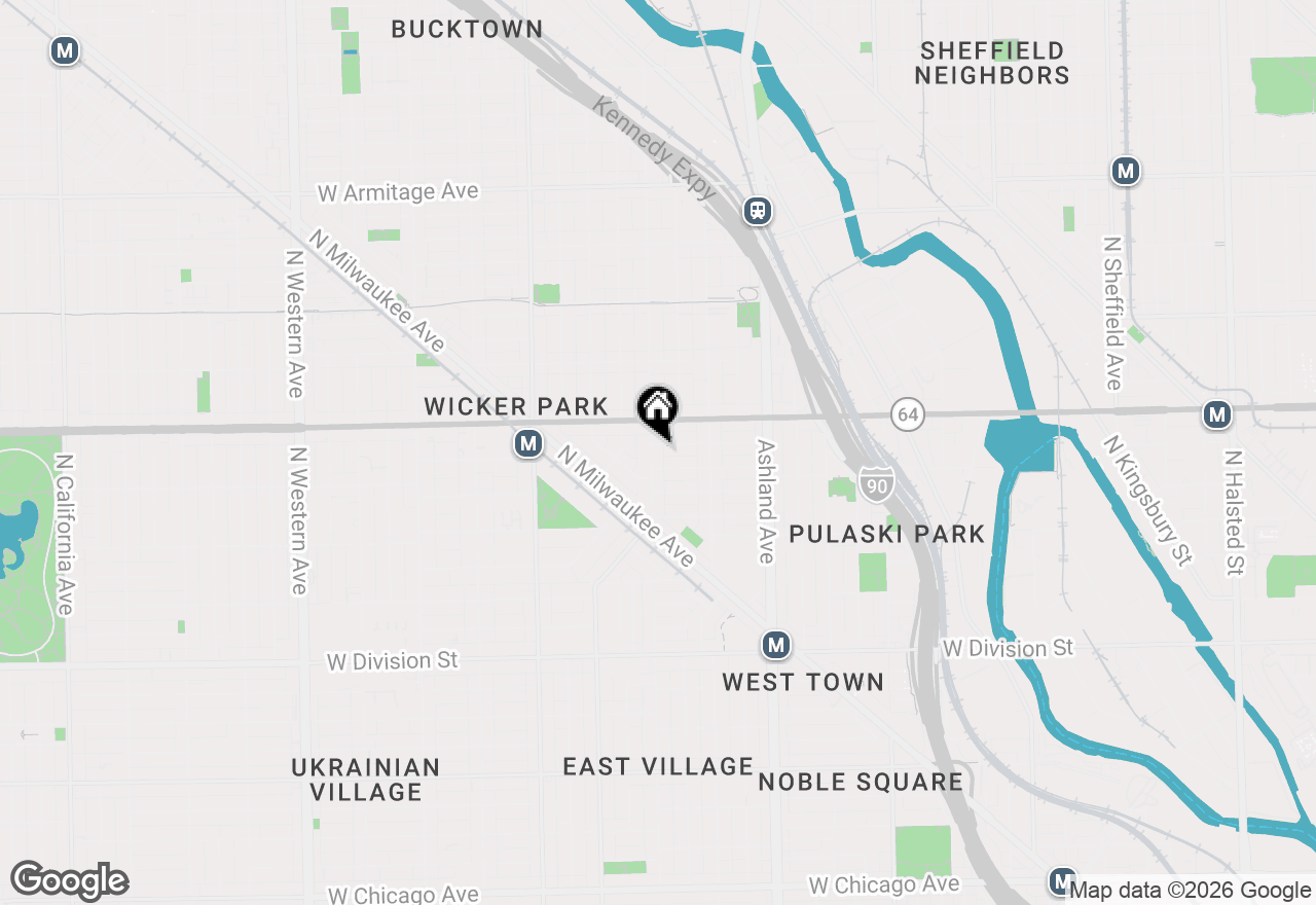 Map of 1525 N Wood Street #2, Chicago, IL 60622