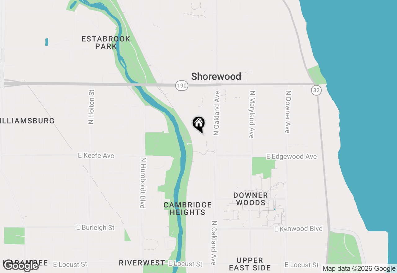 Map of 1601 E Menlo Blvd, Shorewood, WI 53211