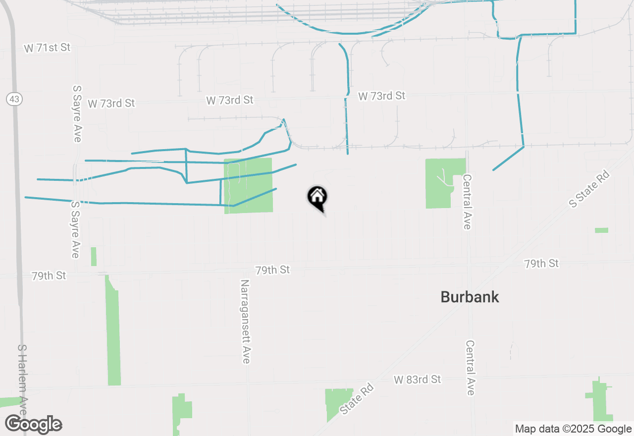 Map of 7707 Moody Avenue, Burbank, IL 60459