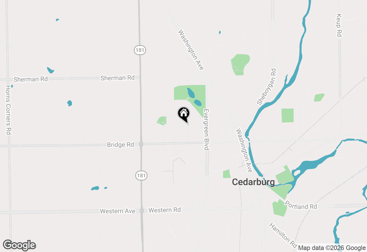 Map of N75W7085 Linden St, Cedarburg, WI 53012