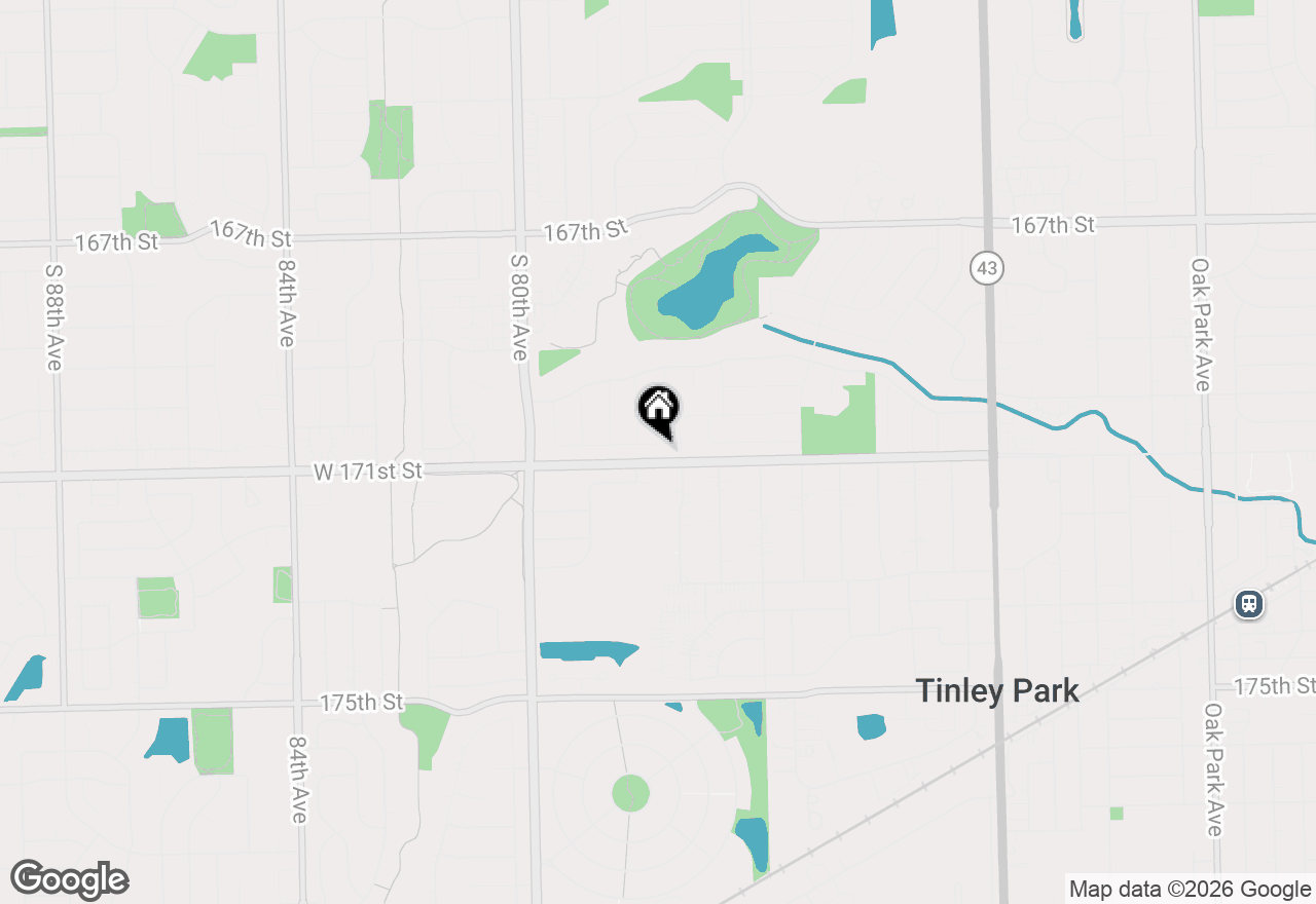 Map of 7745 Woodstock Drive, Tinley Park, IL 60477