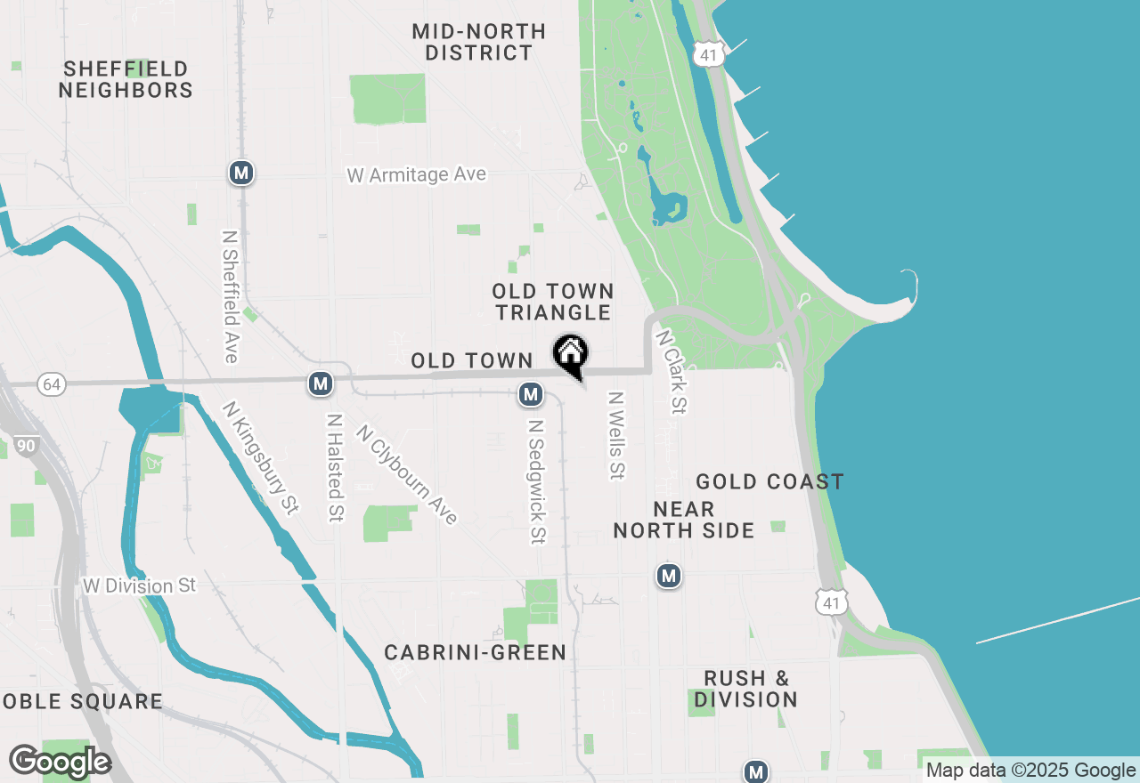 Map of 1538 N North Park Avenue #PH, Chicago, IL 60610