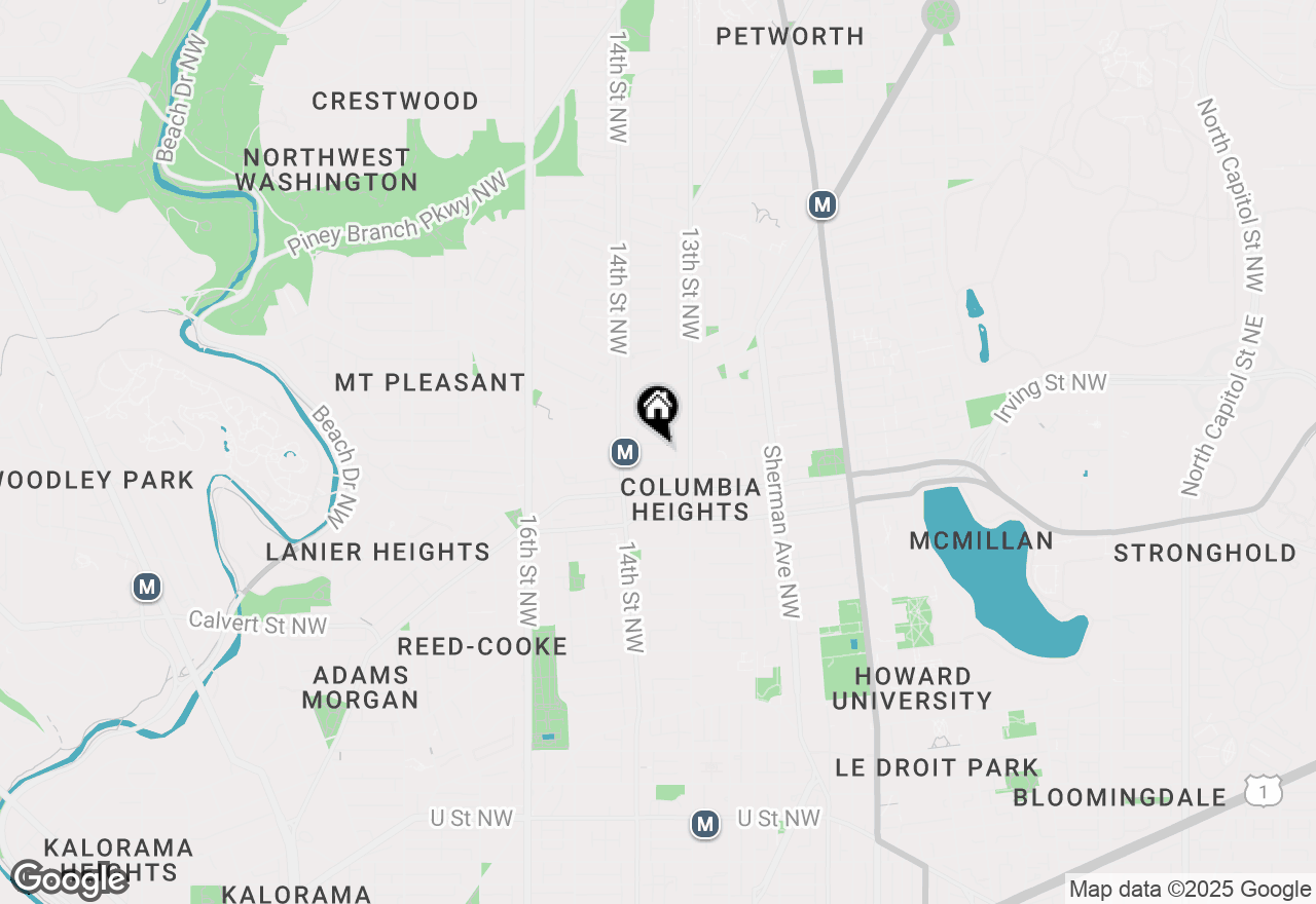 Map of 1339 Irving Street Nw #PH, Washington, DC 20010