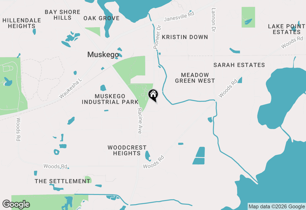 Map of W180S8272 Pioneer Dr, Muskego, WI 53150