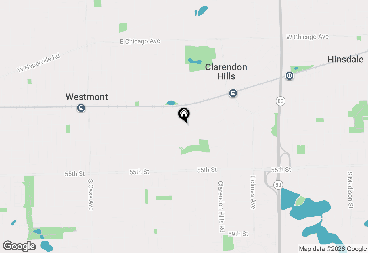 Map of 407 Colfax Avenue, Clarendon Hills, IL 60514