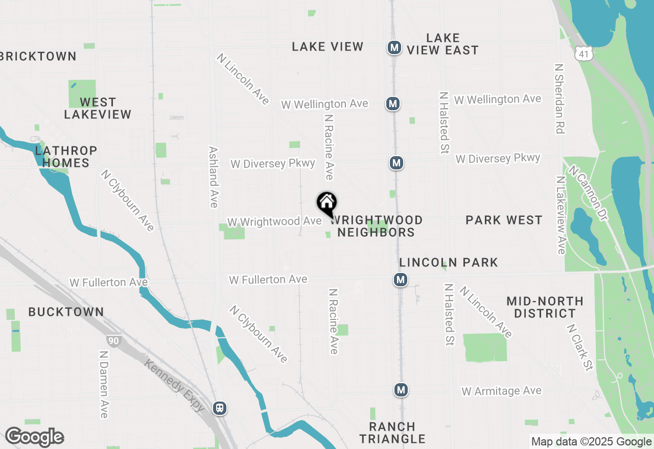 Map of 1201 W Wrightwood Avenue #13, Chicago, IL 60614