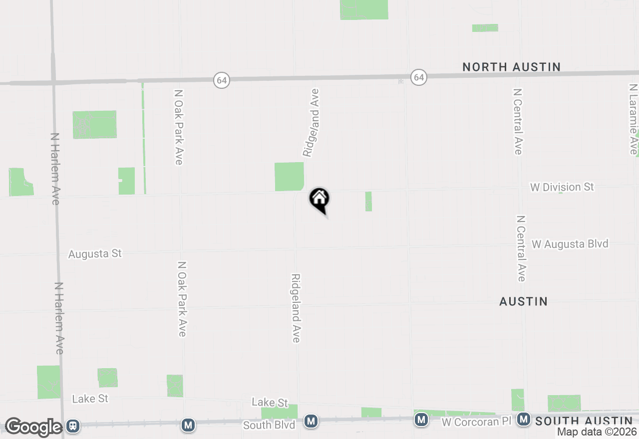 Map of 801 N Harvey Avenue, Oak Park, IL 60302