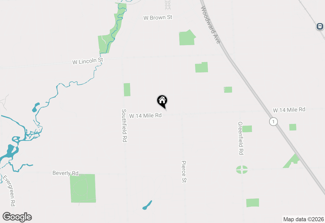 Map of 1961 Washington Boulevard, Birmingham, MI 48009