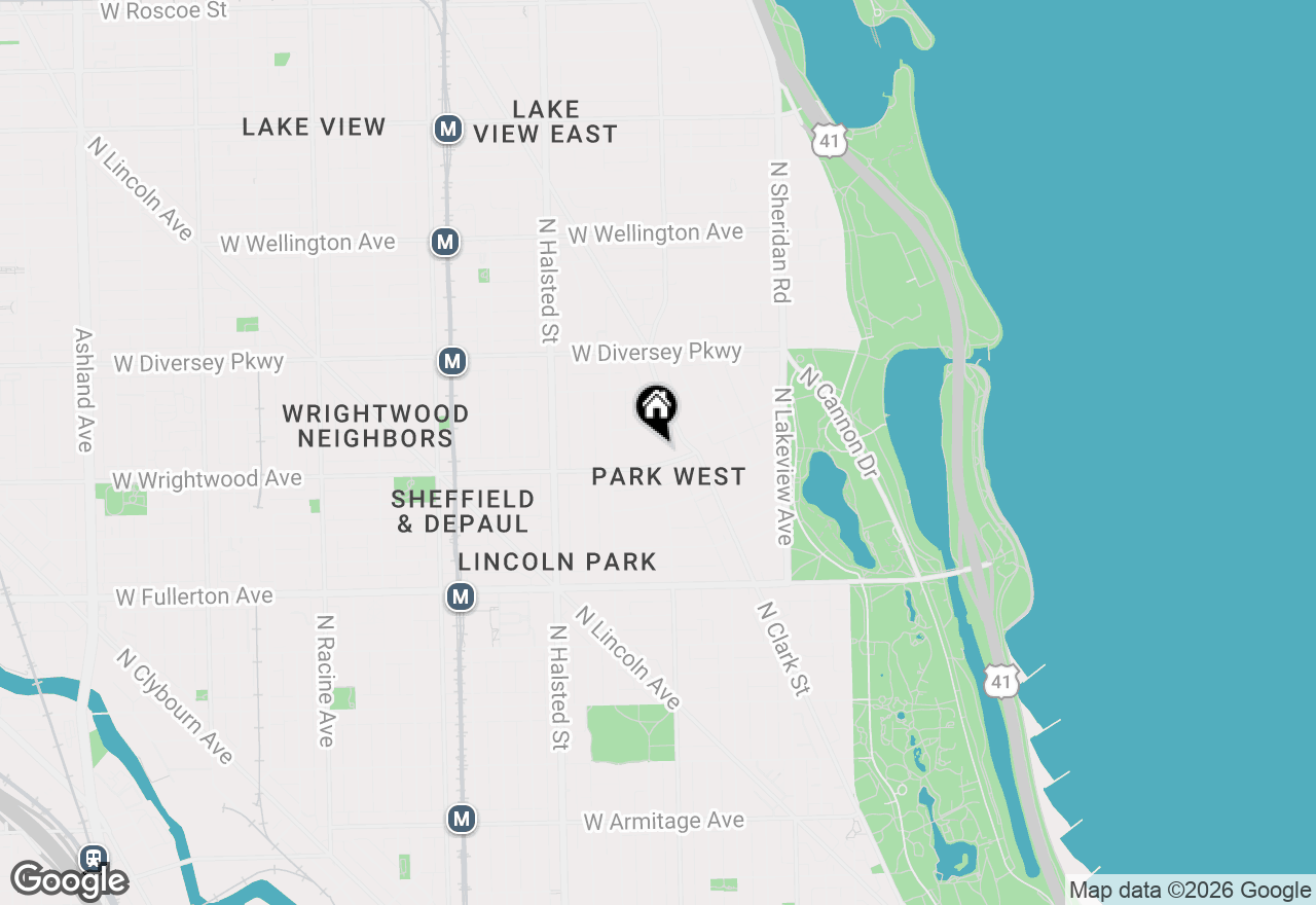 Map of 640 W Wrightwood Avenue #308, Chicago, IL 60614