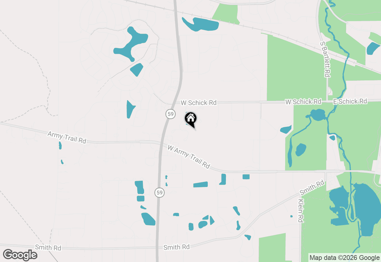 Map of 1599 Far Hills Drive, Bartlett, IL 60103