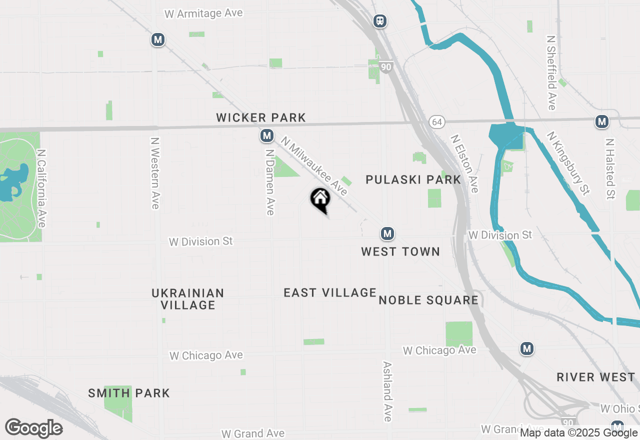 Map of 1231 N Honore Street #1, Chicago, IL 60622
