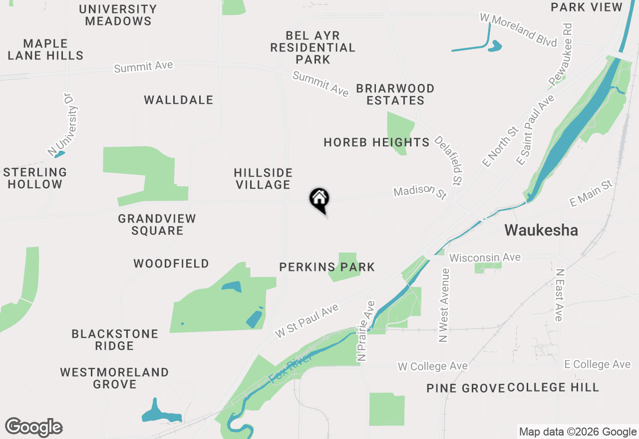 Map of 1109 Lawndale Ave, Waukesha, WI 53188