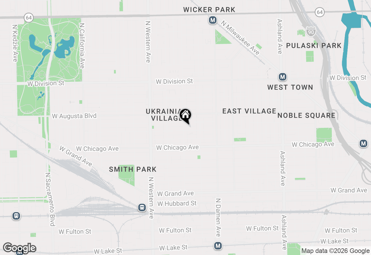 Map of 909 N Leavitt Street #3F, Chicago, IL 60622