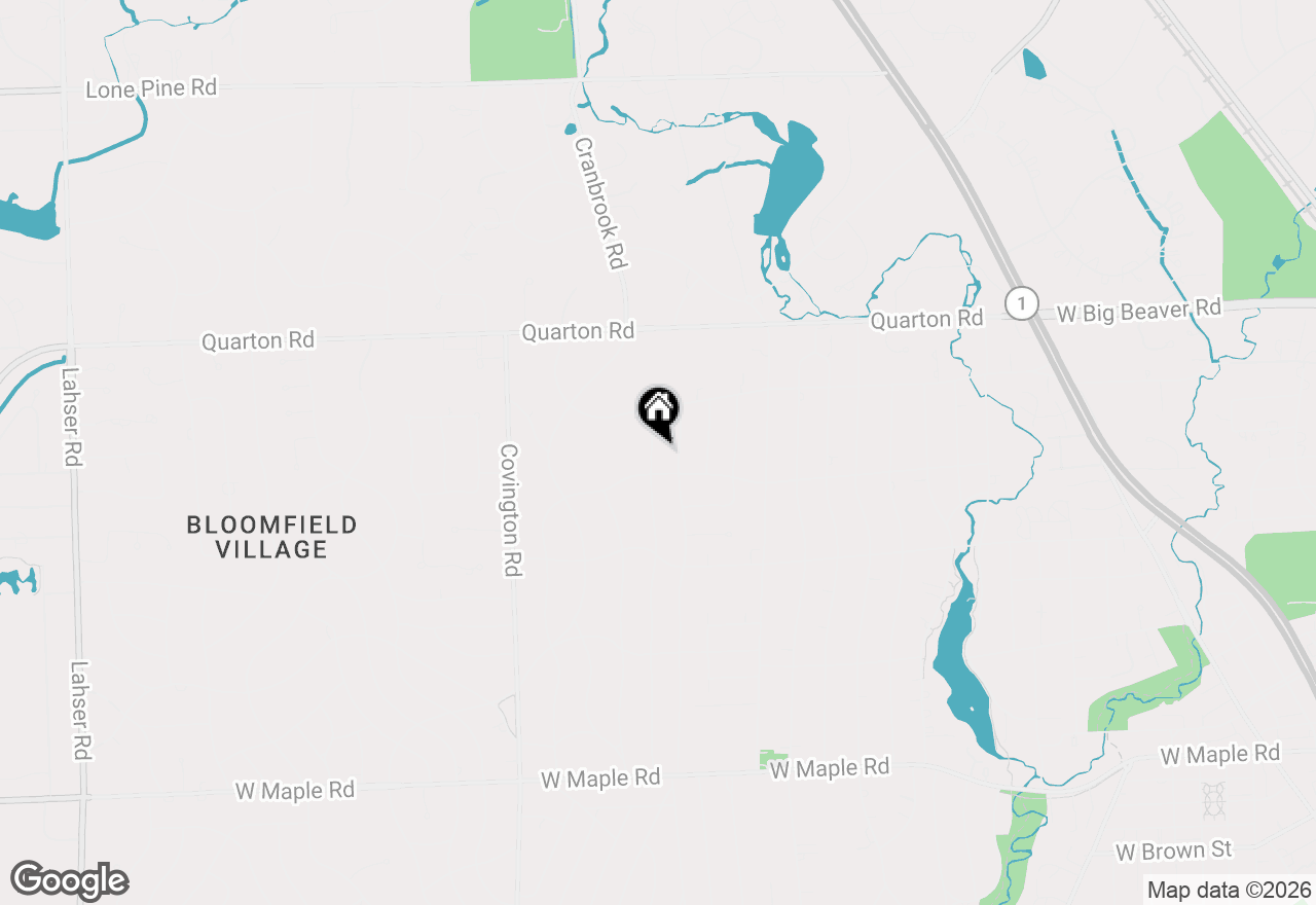 Map of 1186 Westwood Drive, Birmingham, MI 48009