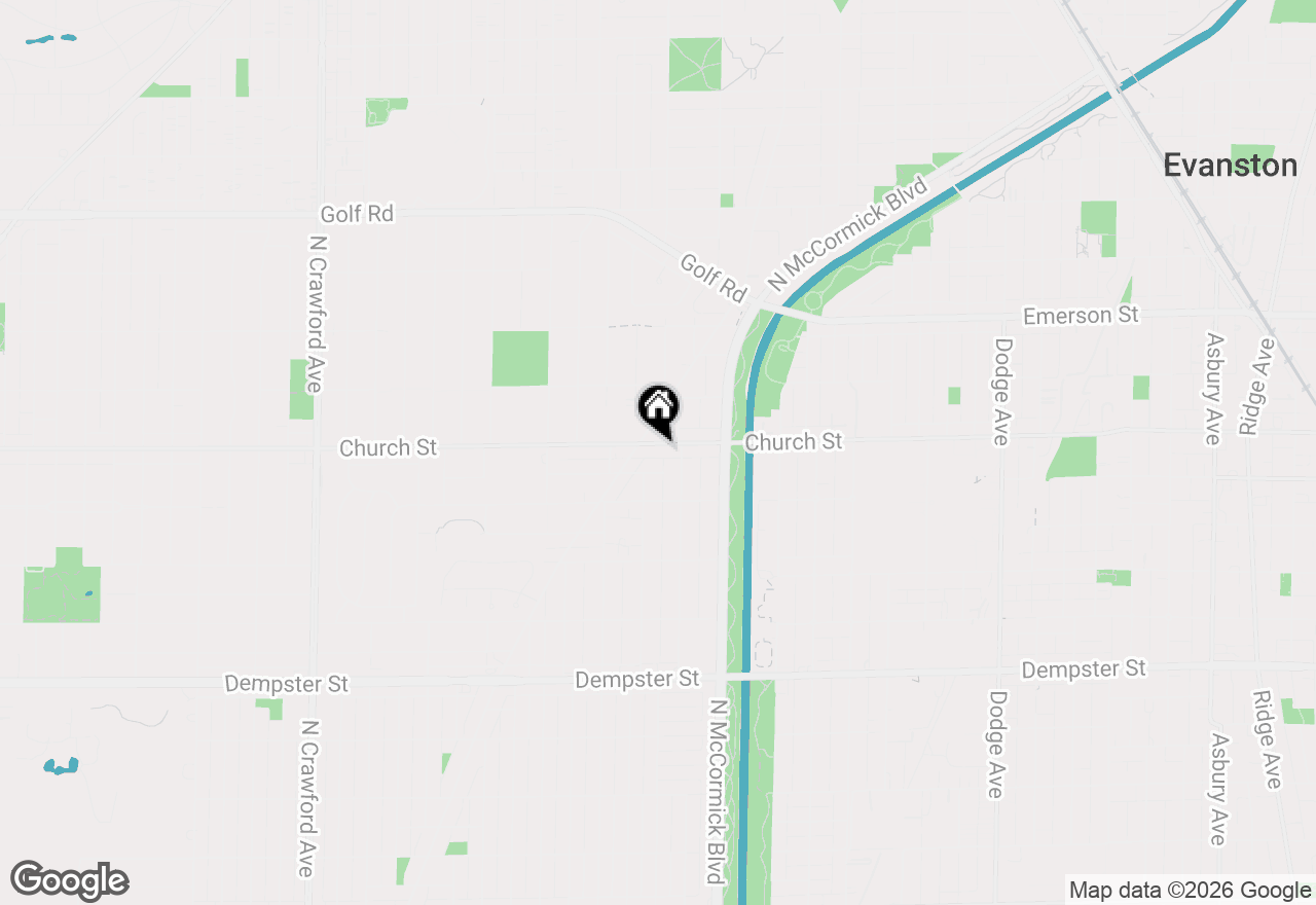 Map of 3365 Church Street, Evanston, IL 60203