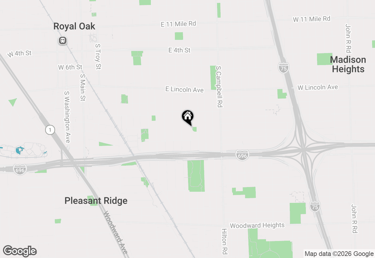Map of 1306 Owana Avenue, Royal Oak, MI 48067