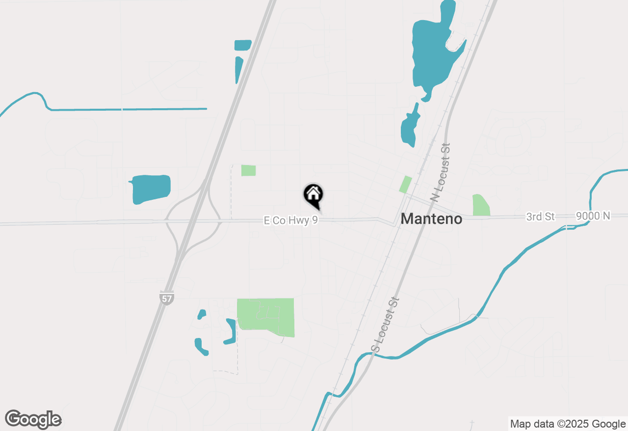 Map of 411 W Division Street, Manteno, IL 60950