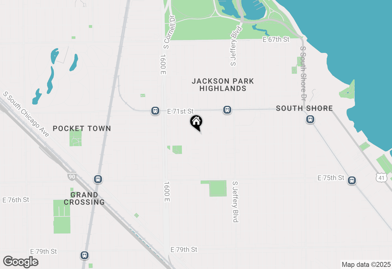 Map of 1752 E 72nd Place, Chicago, IL 60649