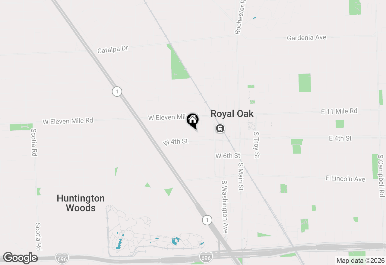 Map of 311 S Pleasant Street, Royal Oak, MI 48067