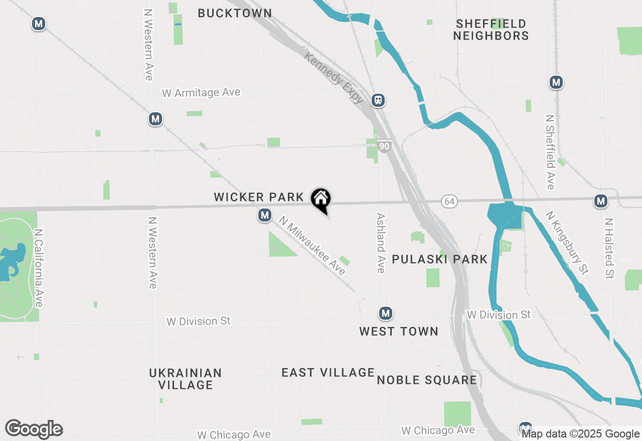 Map of 1522 N Wood Street #1, Chicago, IL 60622
