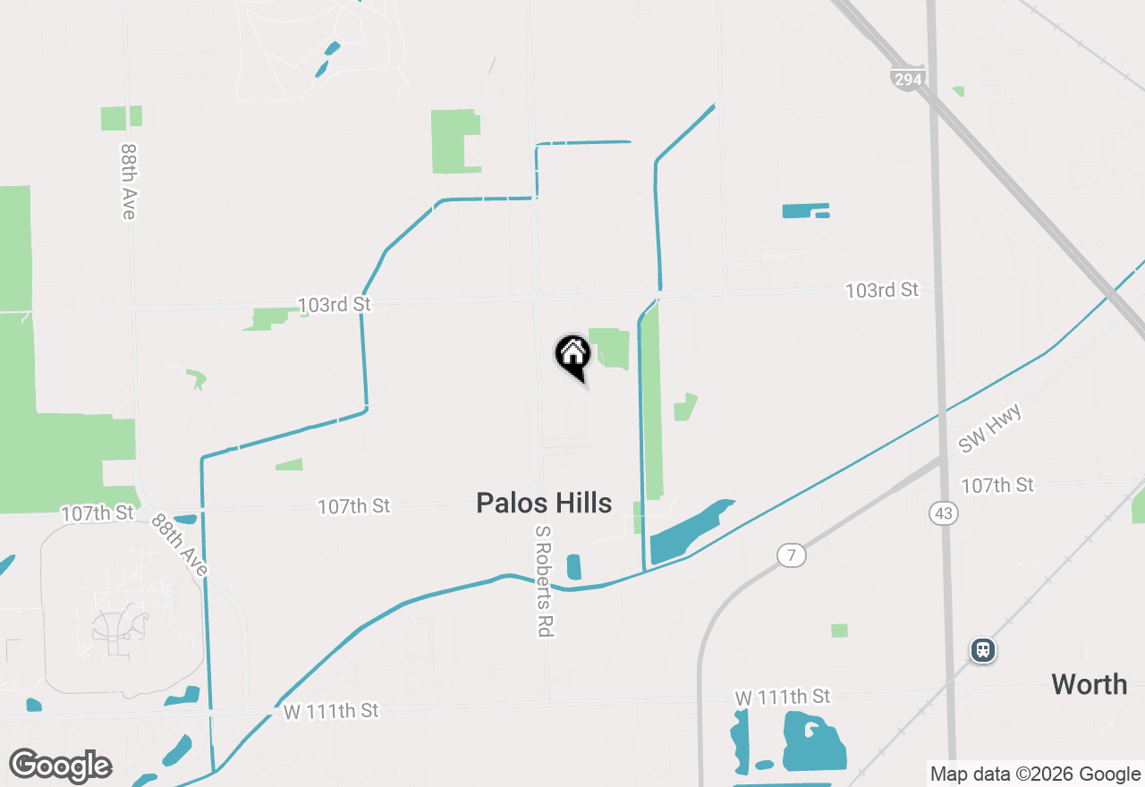 Map of 7912 W 105th Street, Palos Hills, IL 60465