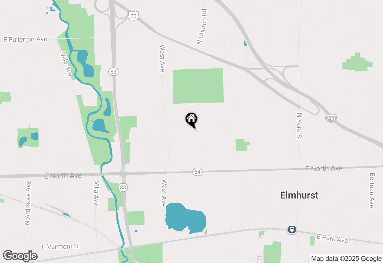Map of 412 N Ridgeland Avenue, Elmhurst, IL 60126