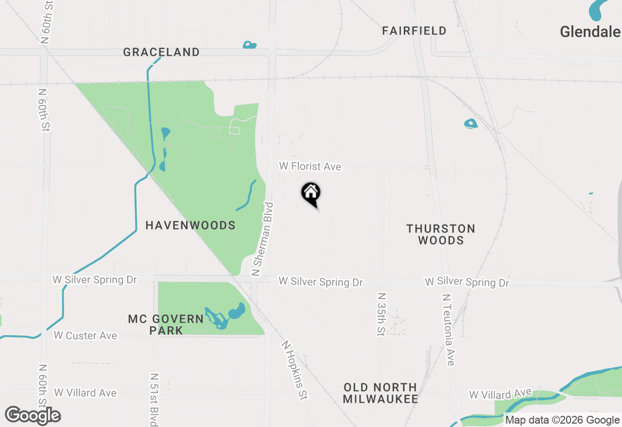 Map of 5827 N 40 St #5827A, Milwaukee, WI 53209