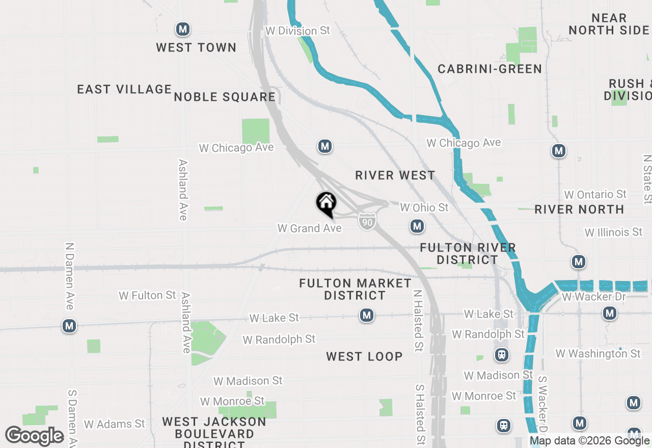 Map of 1114 W Grand Avenue #2F, Chicago, IL 60642