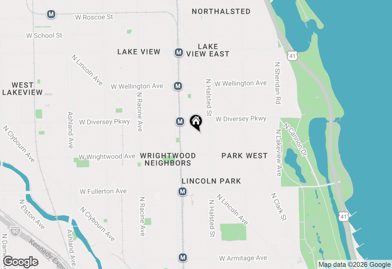 Map of 2701 N Mildred Avenue #3B, Chicago, IL 60614