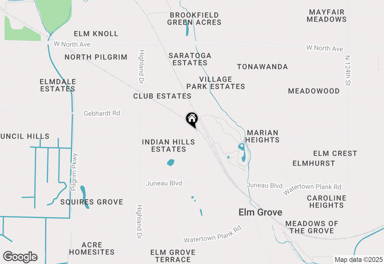 Map of 14270 Hillside Rd, Elm Grove, WI 53122