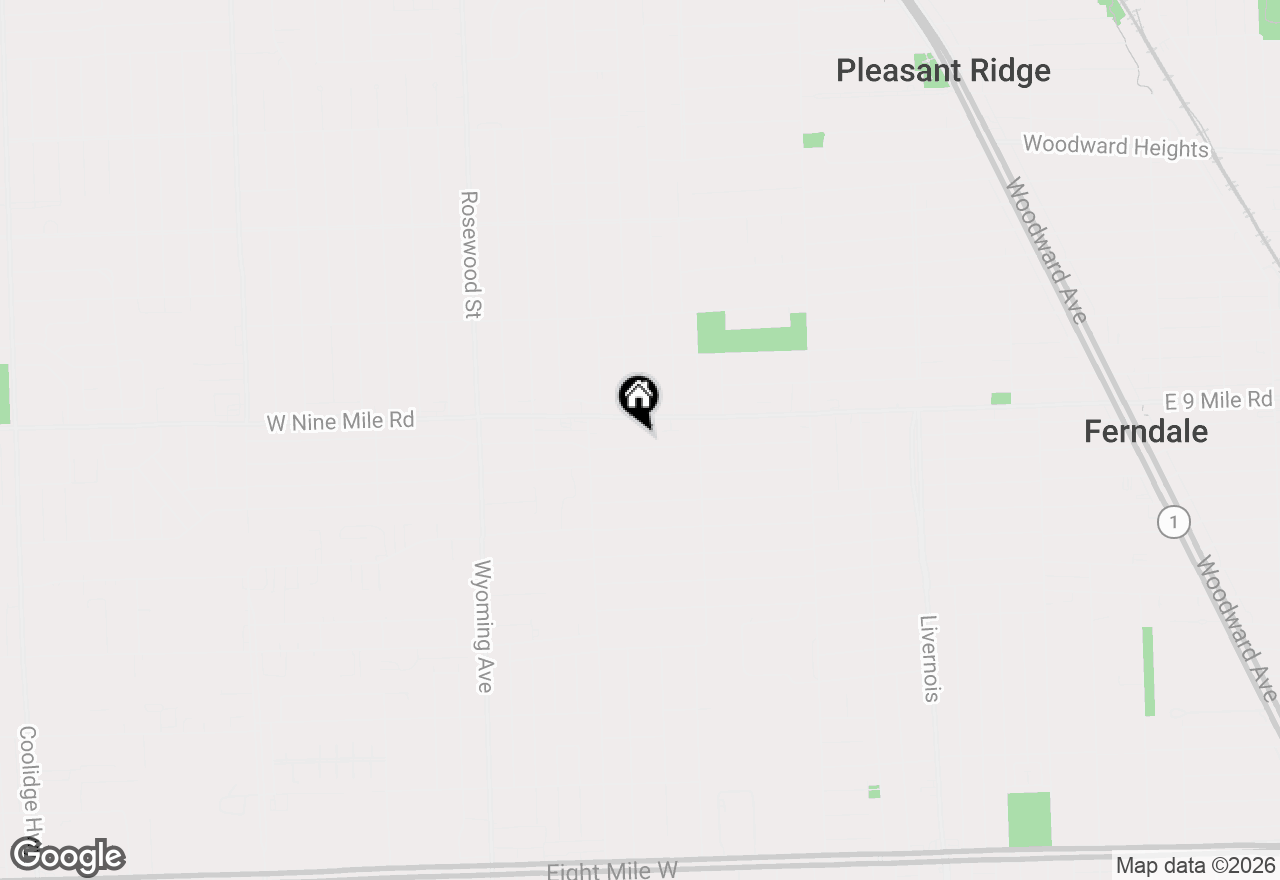 Map of 1636 W Troy Street, Ferndale, MI 48220