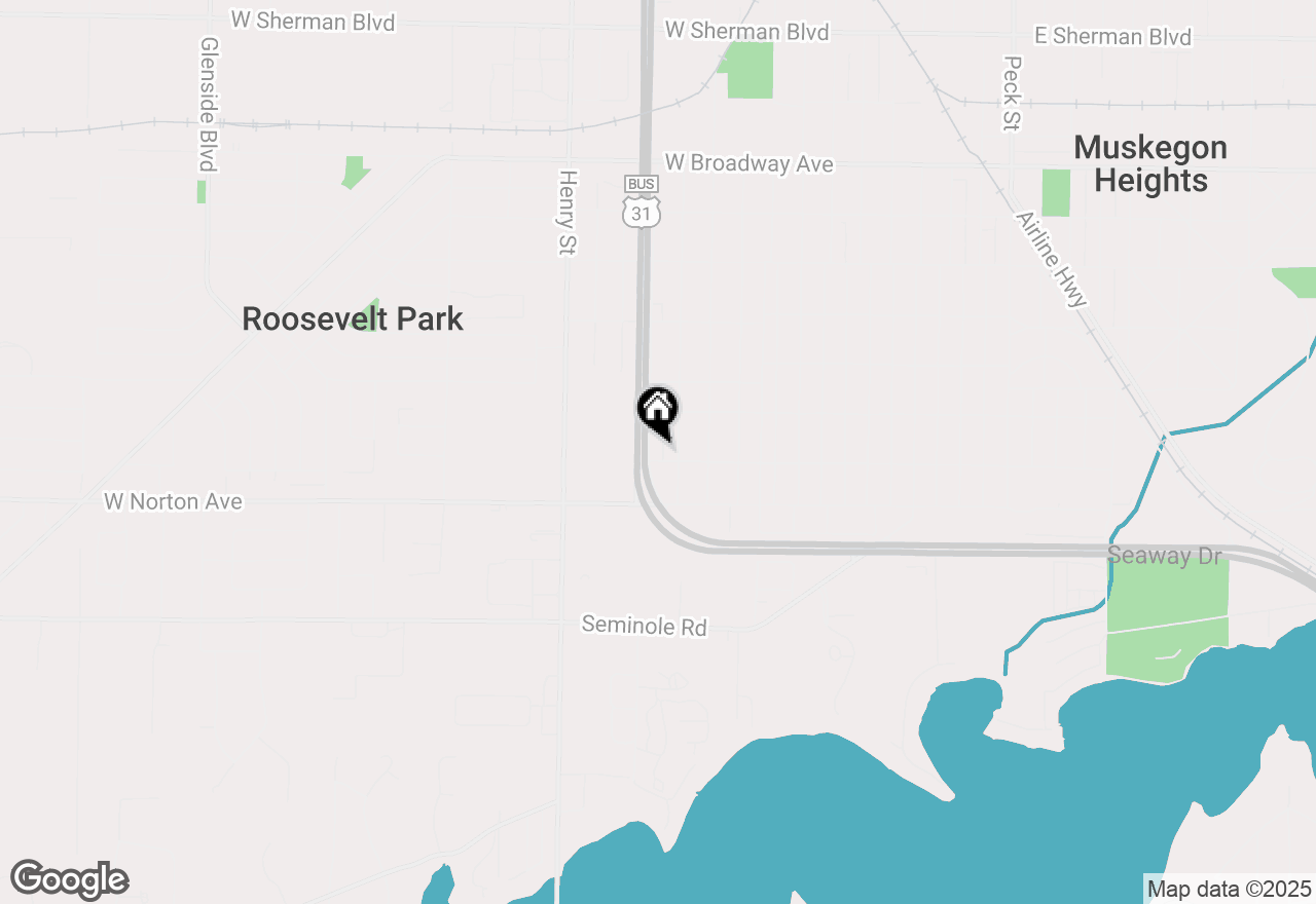 Map of 3332 Glade Street, Muskegon Heights, MI 49444