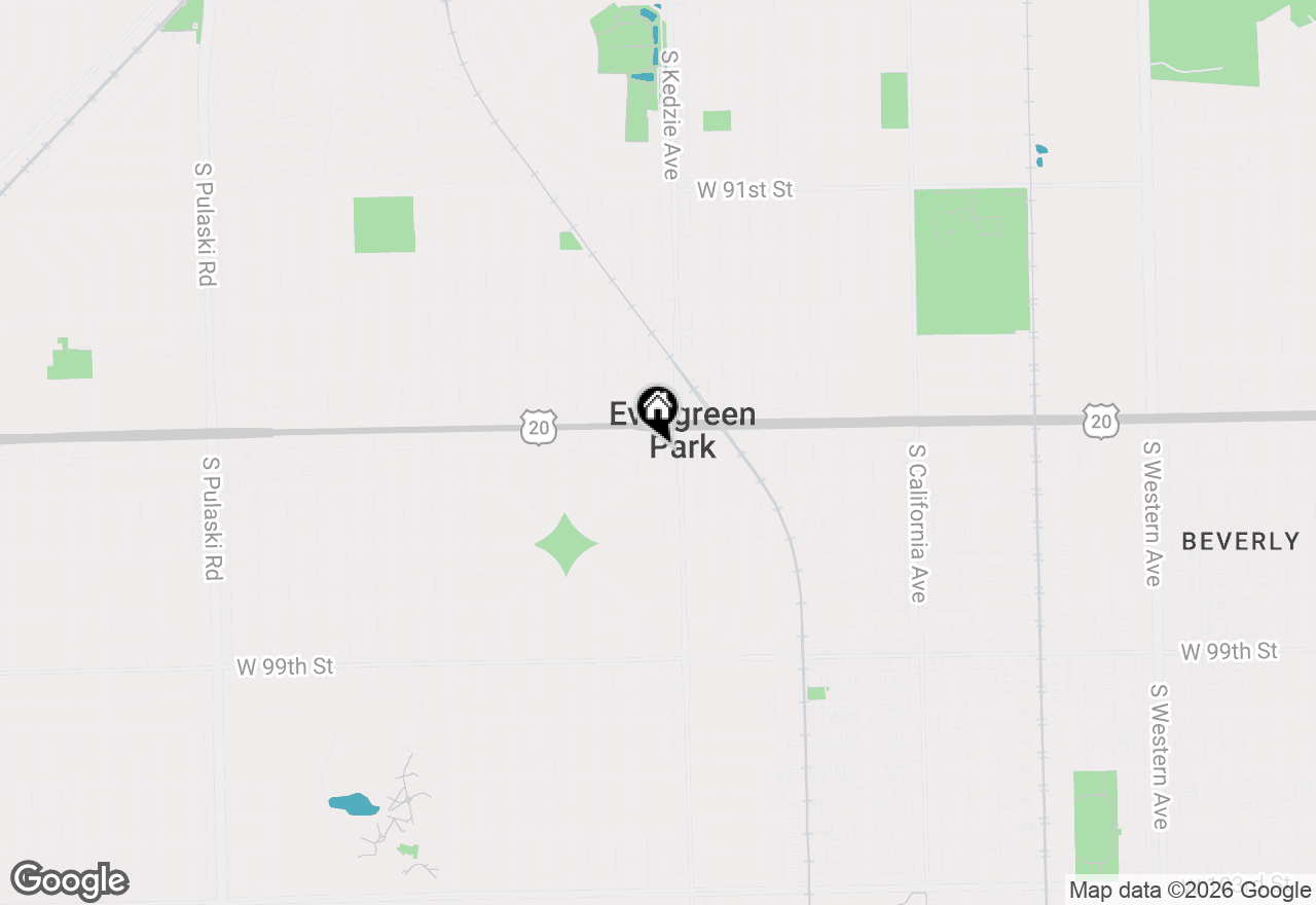 Map of 9521 S Sawyer Avenue, Evergreen Park, IL 60805