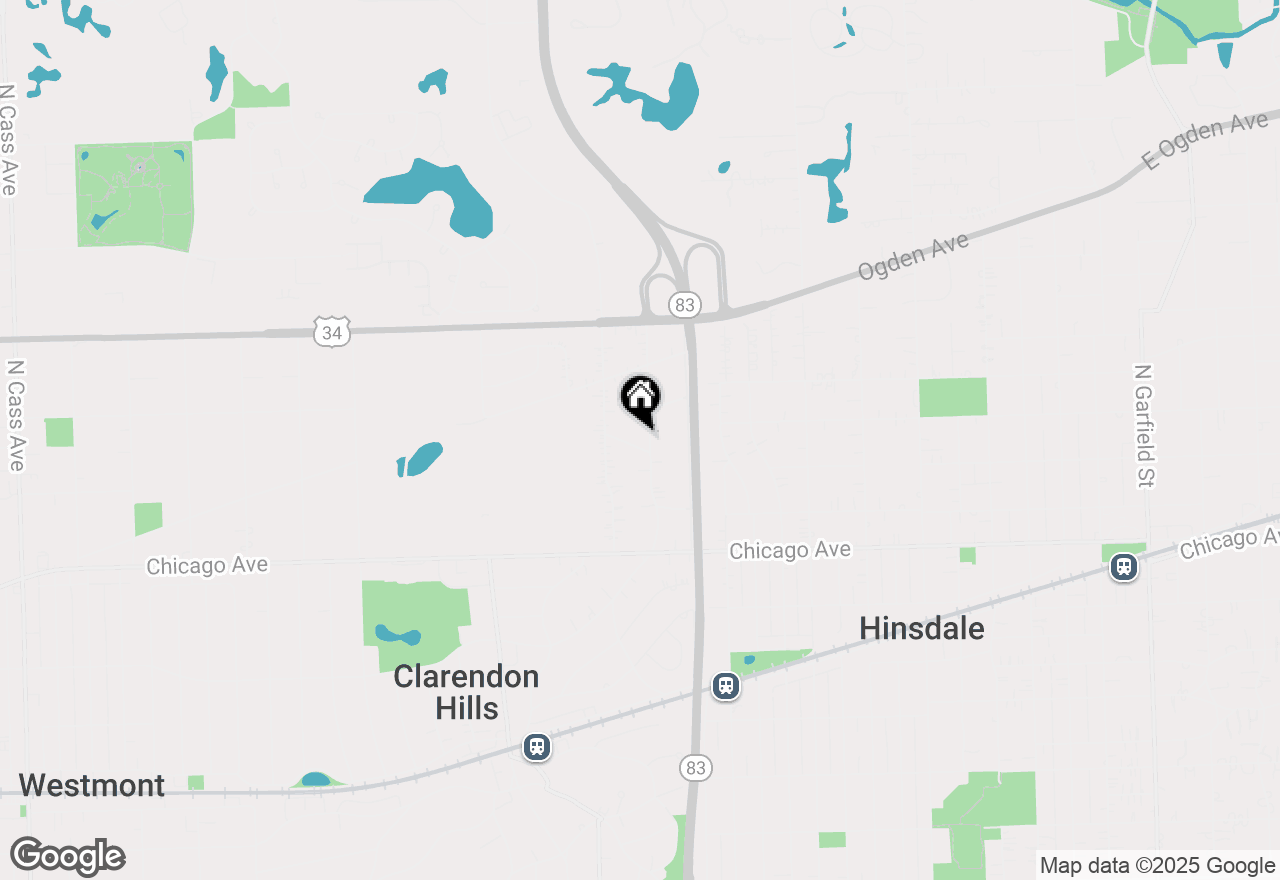 Map of 244 Coe Road, Clarendon Hills, IL 60514