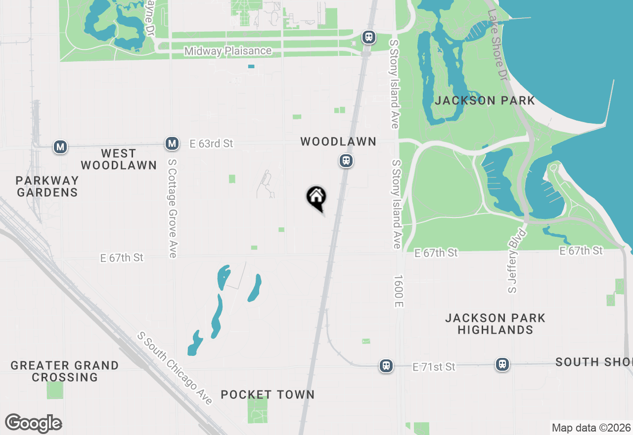 Map of 6540 S Kenwood Avenue #2, Chicago, IL 60637