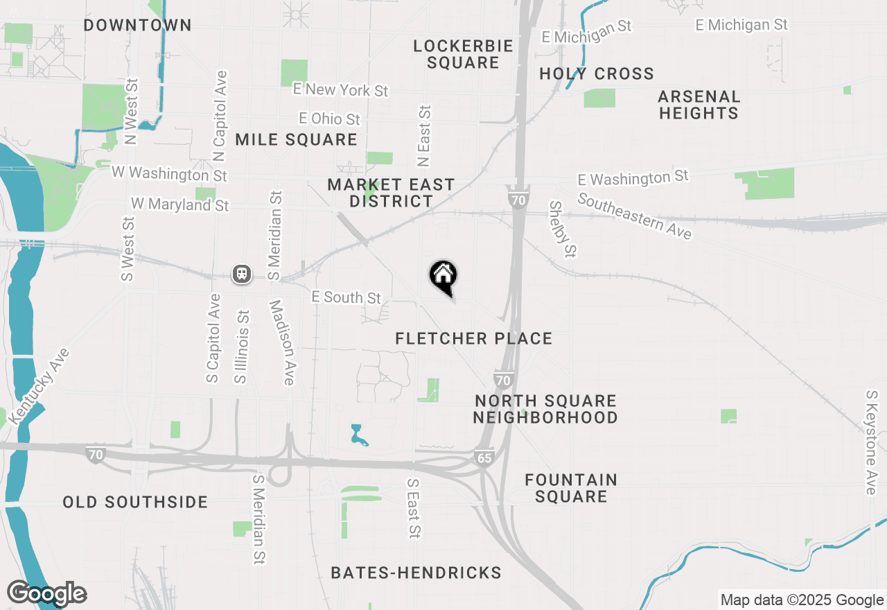 Map of 545 Fletcher Avenue, Indianapolis, IN 46203