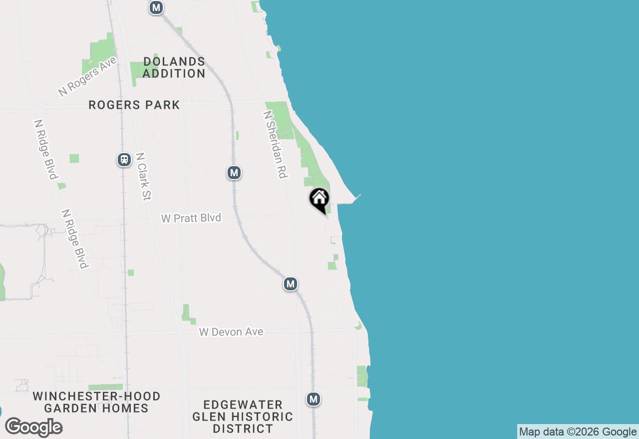 Map of 1101 W Pratt Boulevard #3E, Chicago, IL 60626