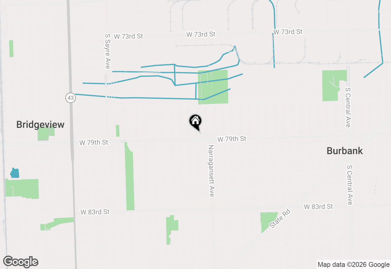 Map of 7843 Natchez Avenue, Burbank, IL 60459