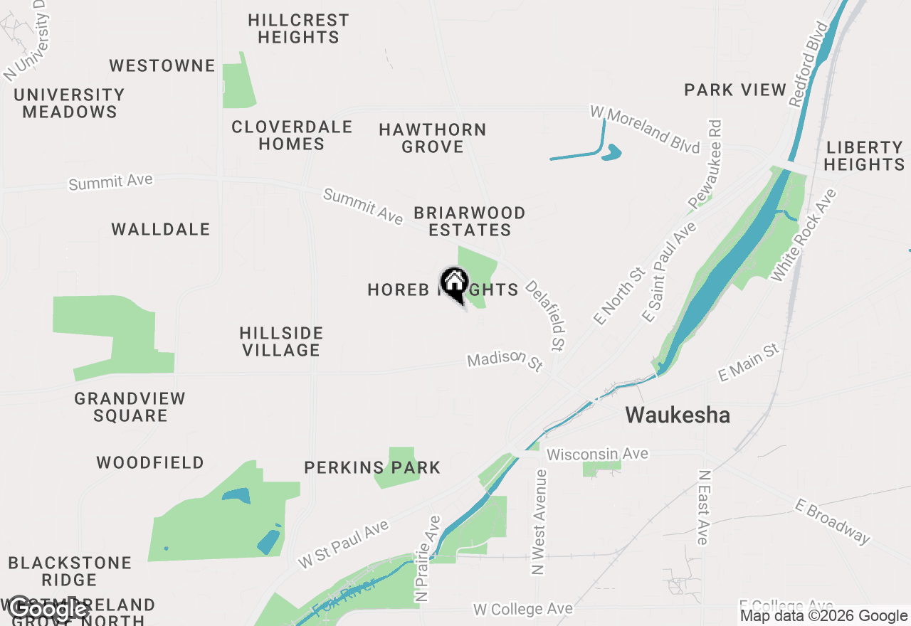 Map of 222 Hyde Park Ave, Waukesha, WI 53188