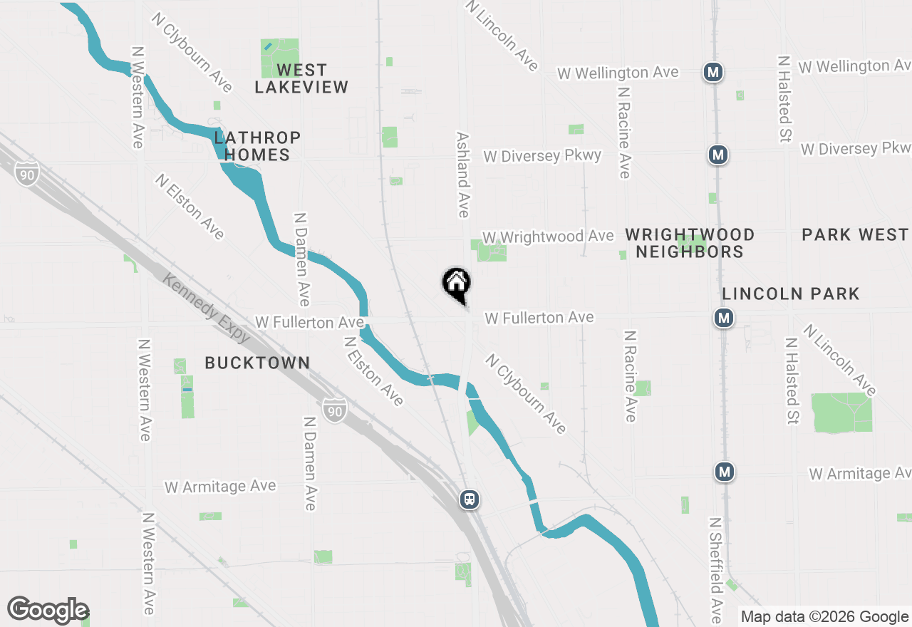 Map of 1610 W Fullerton Avenue #409, Chicago, IL 60614