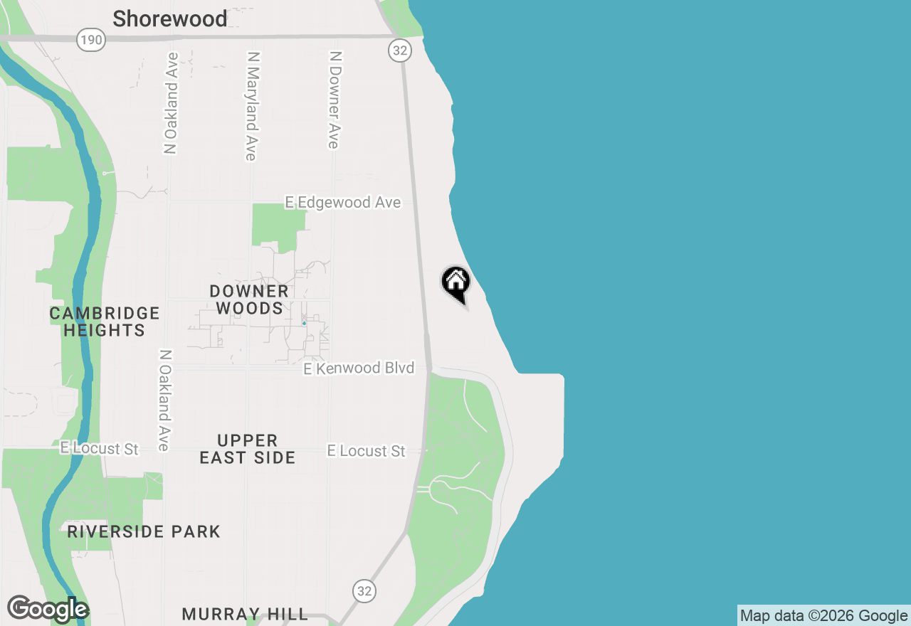 Map of 3266 N Lake Dr, Milwaukee, WI 53211