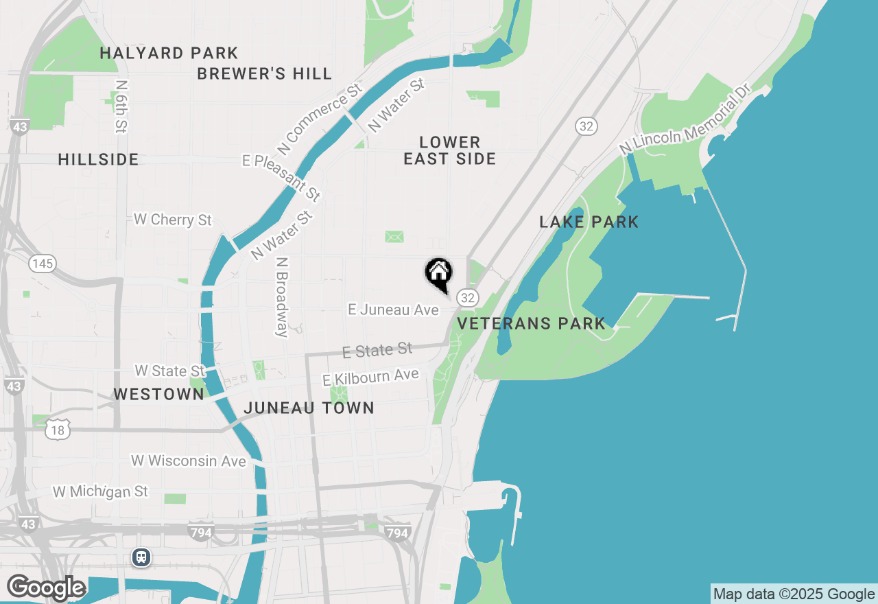 Map of 1028 E Juneau Ave #407, Milwaukee, WI 53202